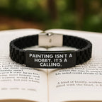 Funny Painting Inspirational Quote Glide lock Clasp Bracelet Gifts from Friends on Valentine's for Painting Enthusiasts, Funny Painting Quote Glide lock Clasp Bracelet, Gifts for Painting Lovers