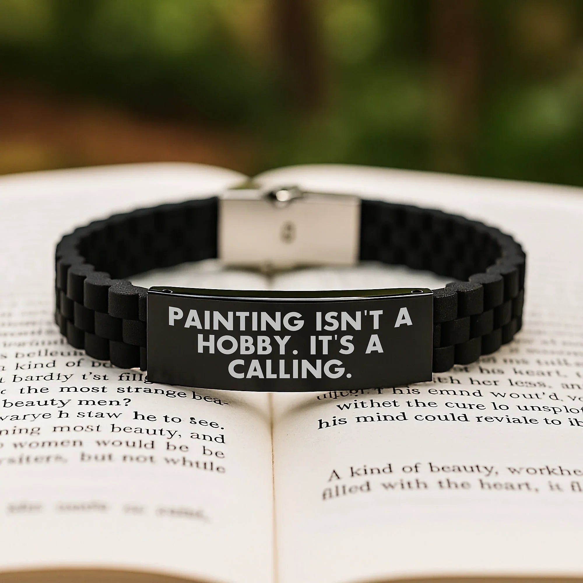 Funny Painting Inspirational Quote Glide lock Clasp Bracelet Gifts from Friends on Valentine's for Painting Enthusiasts, Funny Painting Quote Glide lock Clasp Bracelet, Gifts for Painting Lovers