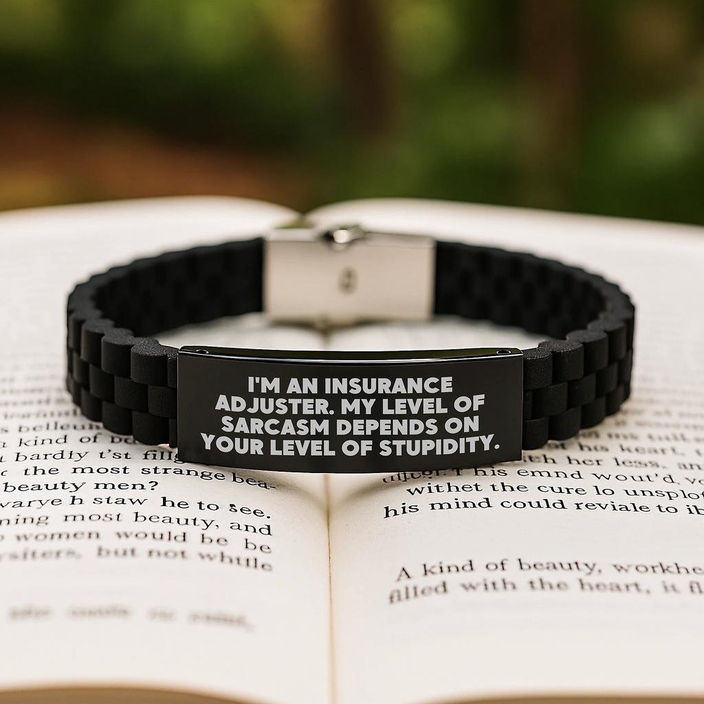 Funny Insurance Adjuster Gifts for Women, Glide lock Clasp Bracelet Valentine's Unique Gifts from Friends for Insurance Adjuster Sarcastic Humor Lovers - Image 2