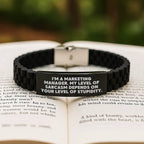 Funny Marketing Manager Christmas Unique Gifts from Friends and Family - Glide lock Clasp Bracelet for Men and Women with Sarcasm Humor