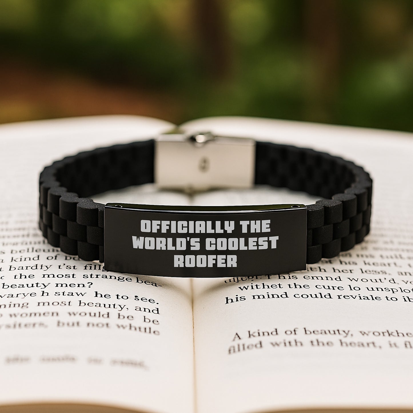 Funny Roofer Gifts from Men to Friends Officially The World's Coolest Roofer Glide lock Clasp Bracelet - Image 2