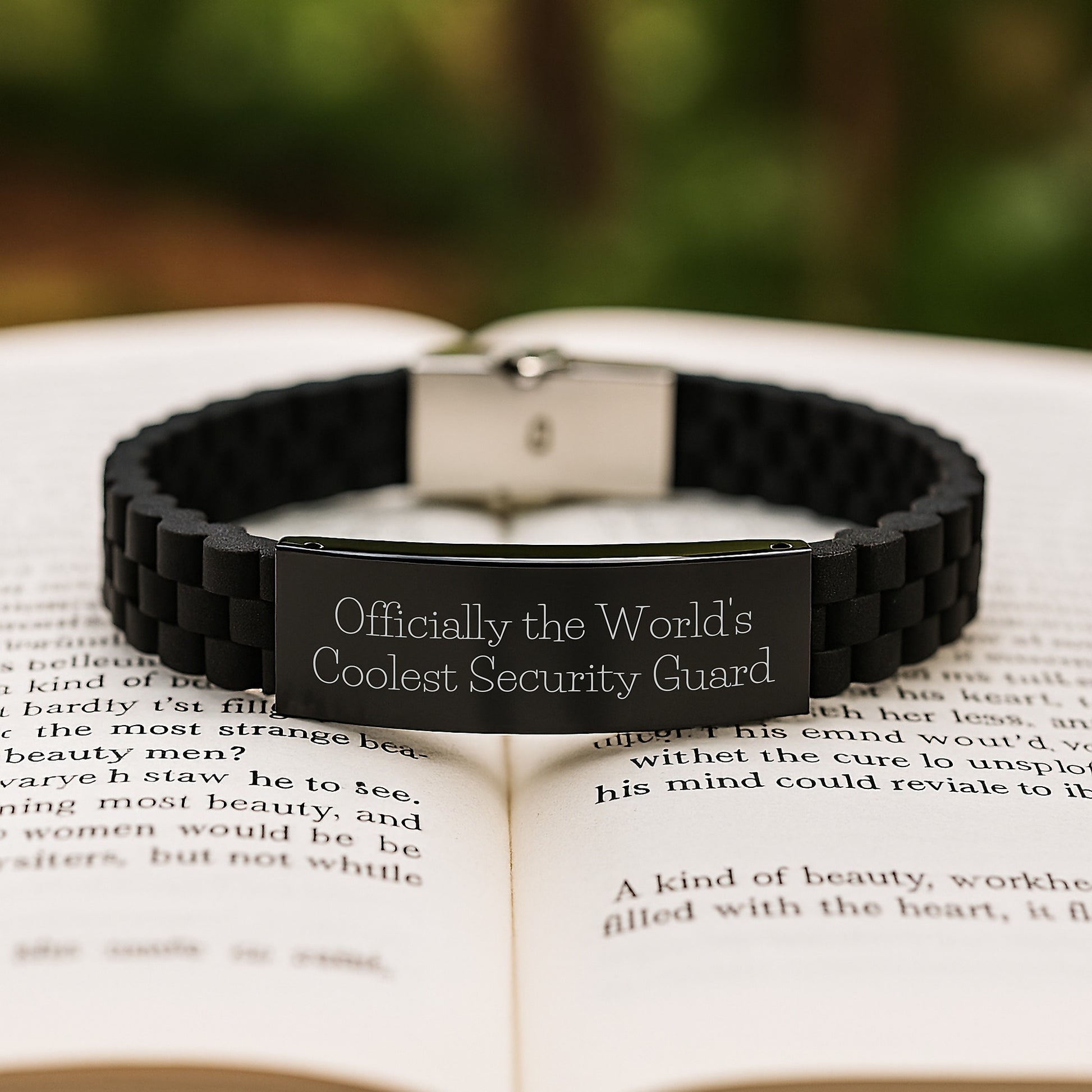 Funny Security Guard Gifts from Friends for Men - Glide lock Clasp Bracelet, Officially The World's Coolest Security Guard - Image 2