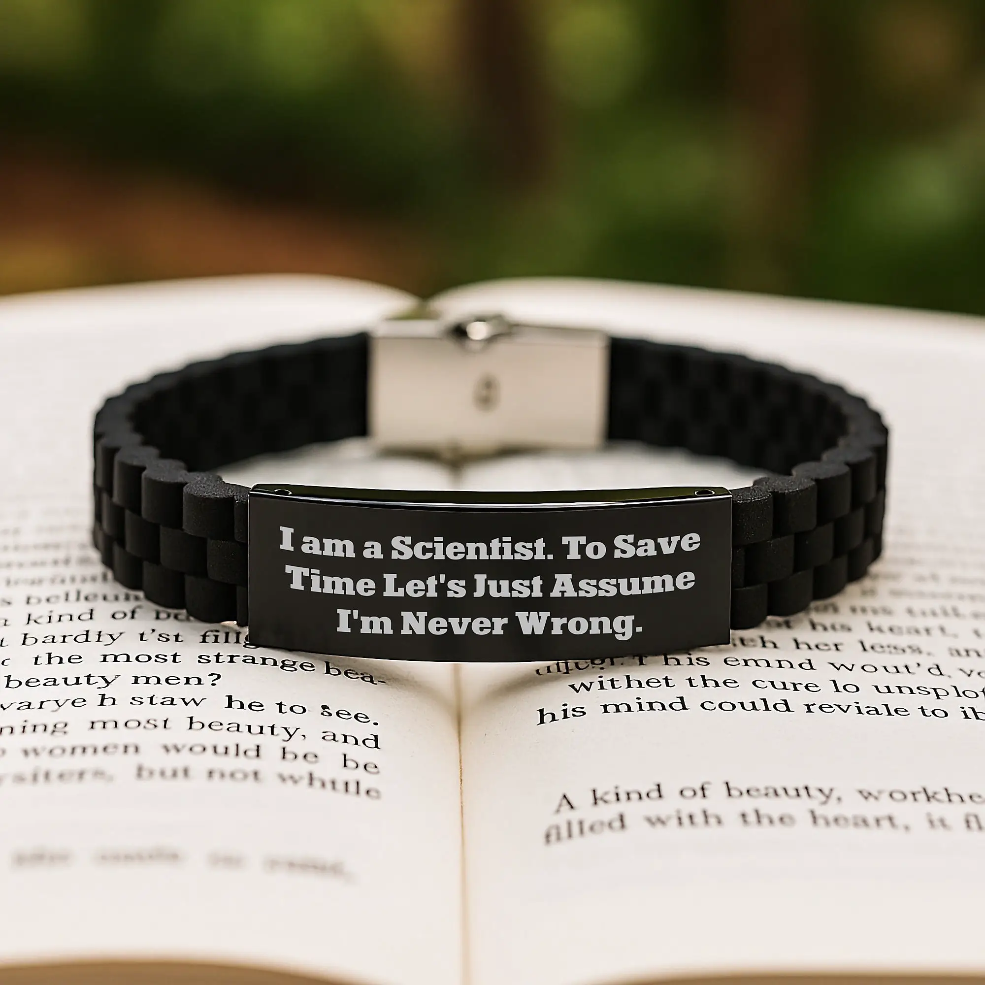 Funny Scientist Quote Gifts for Men Scientist Friends from Family - Glide lock Clasp Bracelet for Scientist - Image 2
