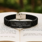 Funny Makeup Lover Gifts, 'Makeup Is Not A Hobby' Glide lock Clasp Bracelet for Women, Christmas Unique Gifts from Friends, Family to Makeup Enthusiasts