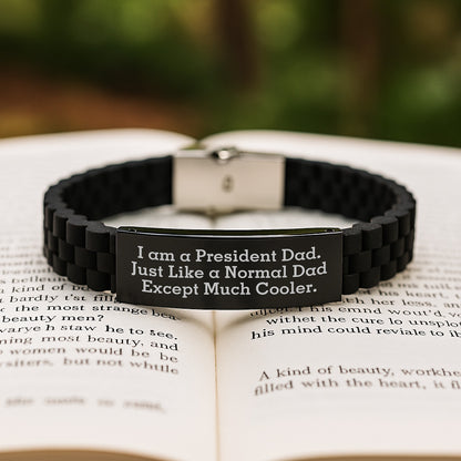 Funny President Dad Gifts - President Christmas Unique Gifts for Men - I Am A President Dad Glide lock Clasp Bracelet - Image 2