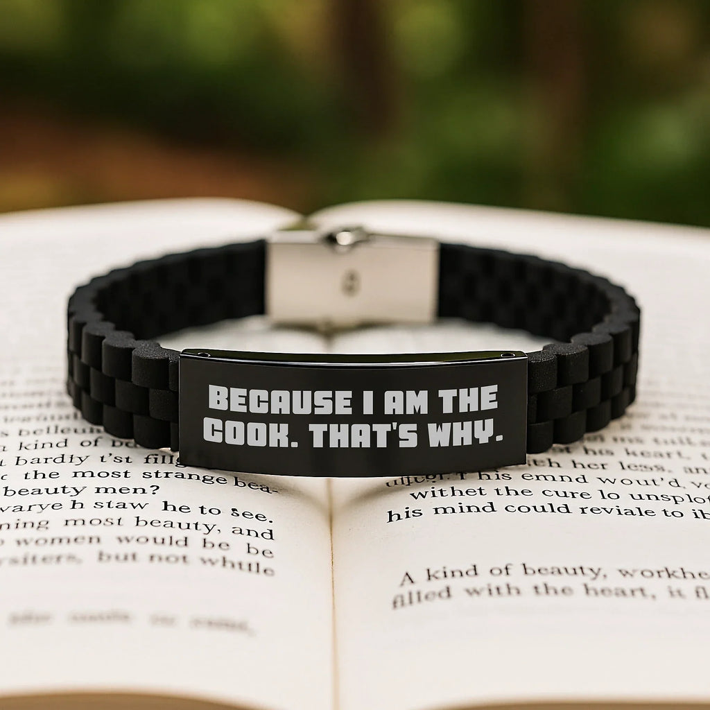 Funny Cook Quotes Gifts from Friends to Family Members Glide lock Clasp Bracelet for Men Women Christmas Unique Presents