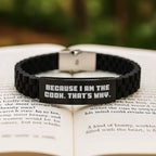 Funny Cook Quotes Gifts from Friends to Family Members Glide lock Clasp Bracelet for Men Women Christmas Unique Presents