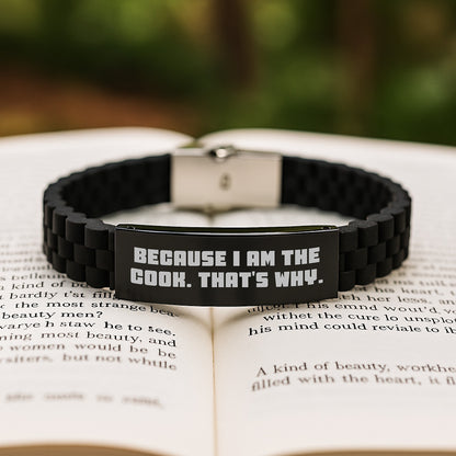 Funny Cook Quotes Gifts from Friends to Family Members Glide lock Clasp Bracelet for Men Women Christmas Unique Presents - Image 2