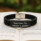 Funny Janitor Gifts, Keep Calm Gifts from Men to Women, Birthday Unique Gifts for Janitor, Glide lock Clasp Bracelet