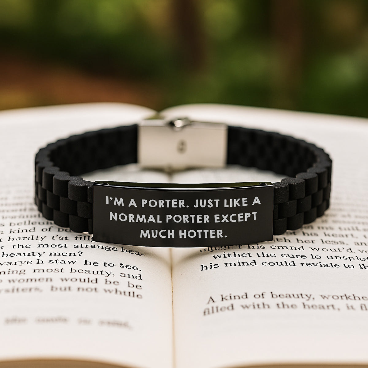 Porter Keepsake Bracelet Gift for Him - Witty & Playful Quote - Image 2