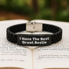 Funny Bestie Gifts, Bestie Glide lock Clasp Bracelet, Gifts for Bestie from Men, Women, Friends, Coworkers, Family, I Have The Best Great Bestie Quote, Perfect for Mother's Day Unique Gifts - Image 2