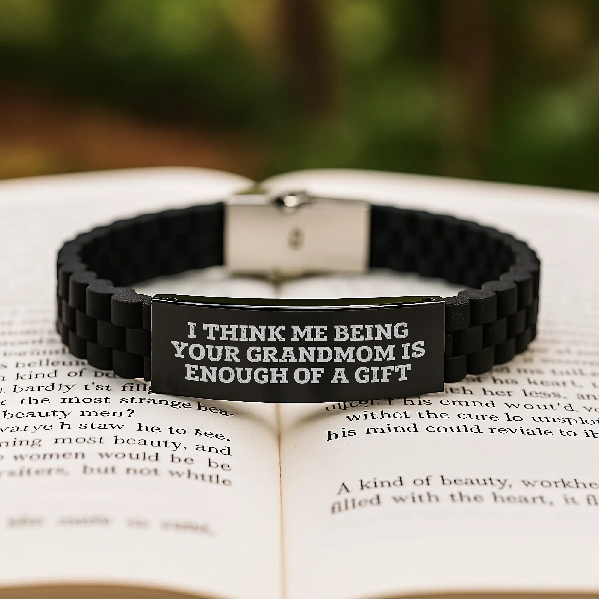 Grandmom Keepsake Bracelet for Him Birthday Gift - Elegant Silver Touch - Image 2