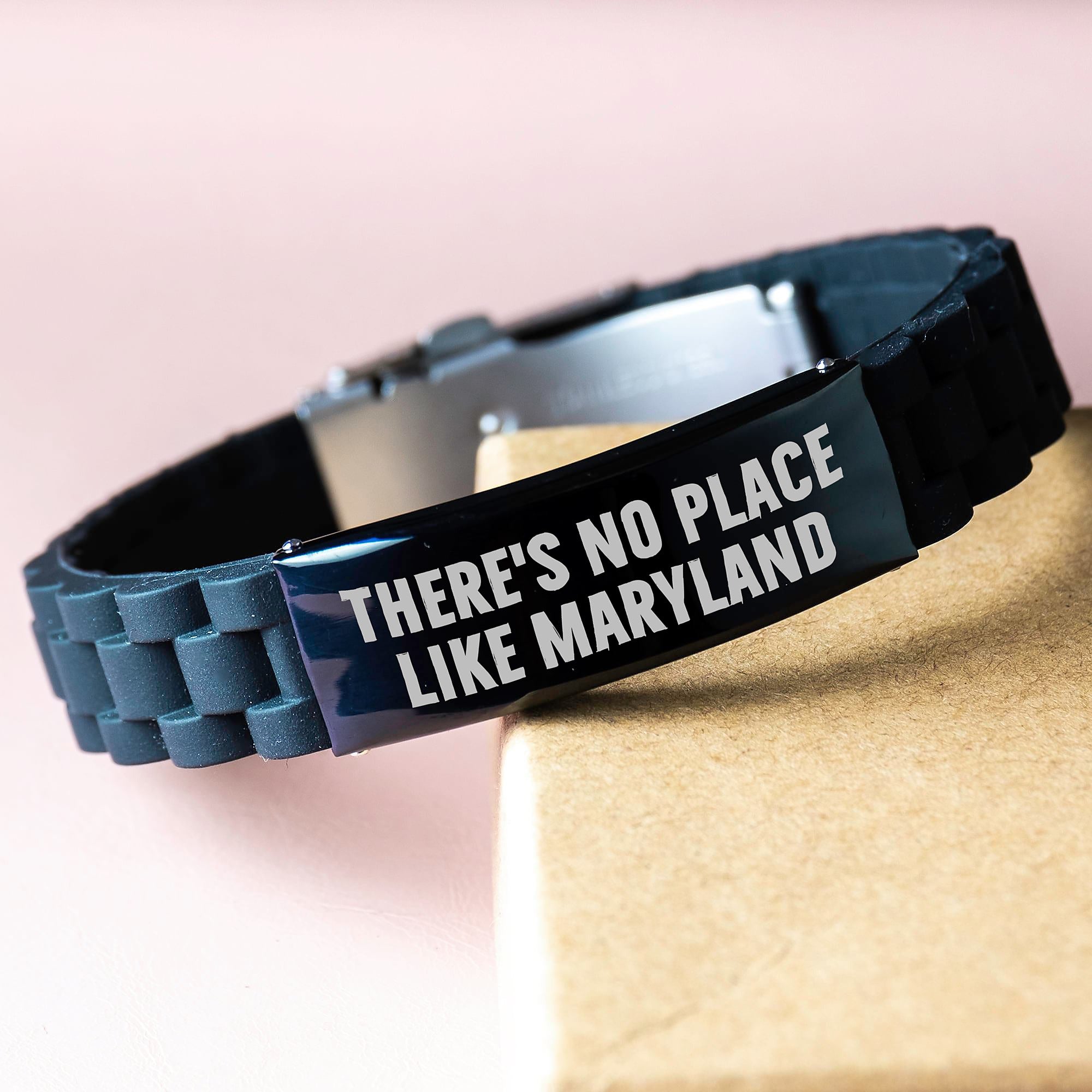 Maryland Glide lock Clasp Bracelet Gifts from Friends for Christmas Cheer 'There's No Place Like Maryland' Men's Women's - Image 3