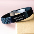 Wisconsin Funny Quote Glide lock Clasp Bracelet Gifts from Family Friends for Graduation Unique - Image 3