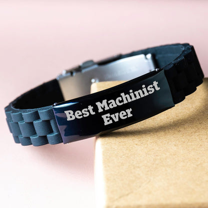 Machinist Gifts from Friends - Funny Quote Best Machinist Ever Glide lock Clasp Bracelet for Men Graduation Unique Gifts - Image 3