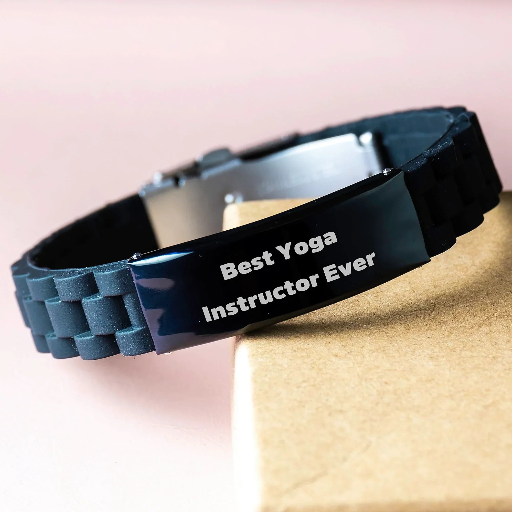 Funny 'Best Yoga Instructor Ever' Glide lock Clasp Bracelet Gifts from Friends to Yoga Instructor for Christmas Unique