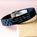 Gifts from Men, Funny Quote for Valet By Day, World's Best Mom By Night Christmas Unique Gifts, Glide lock Clasp Bracelet for Him, Unisex