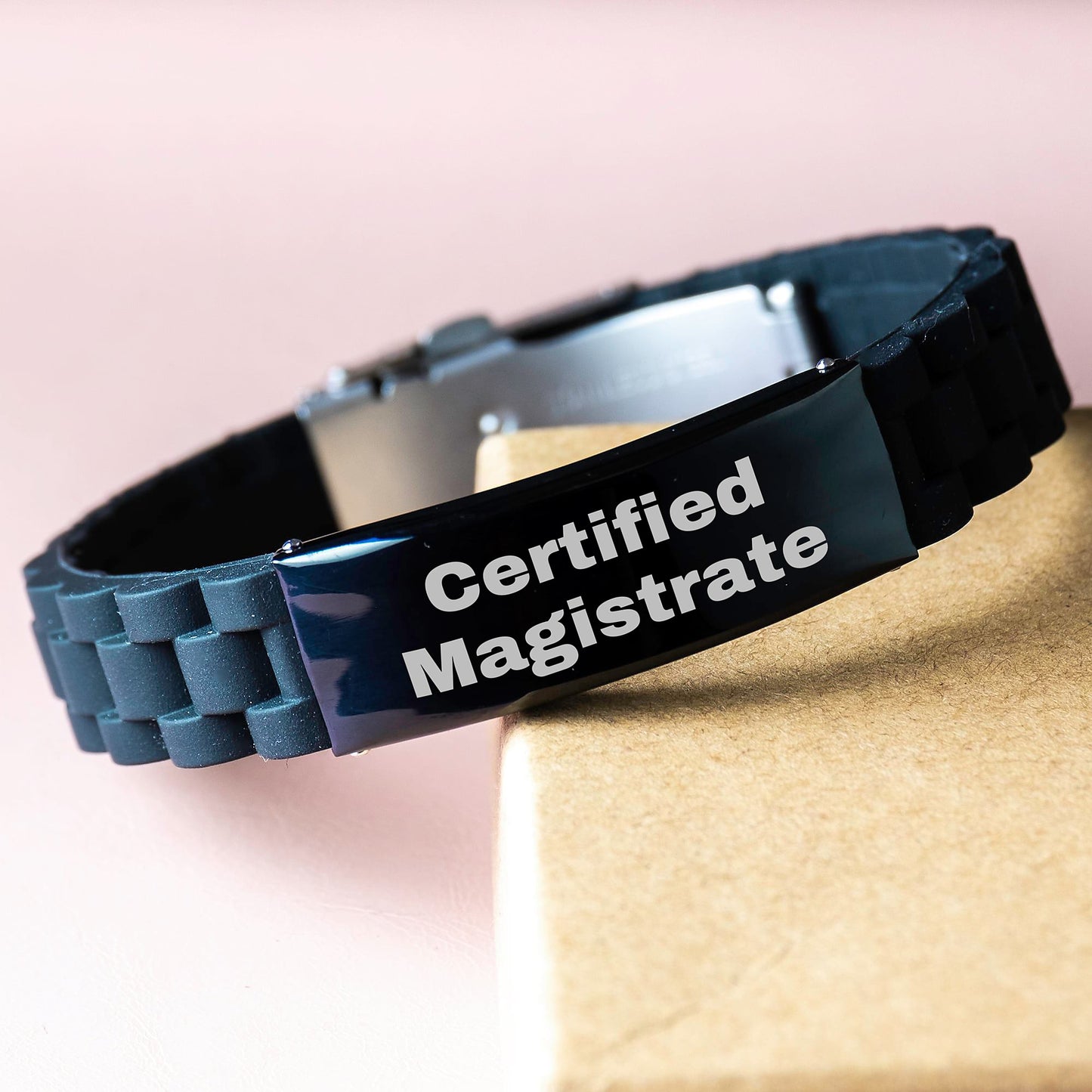 Funny Certified Magistrate Gifts from Friends - Inspirational Glide lock Clasp Bracelet for Magistrate on Birthday - Gifts for Men, Women, Family - Image 3