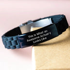 Gifts from Actuary Friends for Actuary Men, Funny Actuary Quote Glide lock Clasp Bracelet, Valentine's Unique Gifts