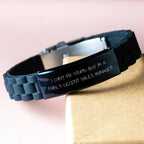 Funny Sales Manager Gifts for Men - Glide lock Clasp Bracelet with I Can't Fix Stupid Quote, Black Stainless Steel with Silicone Band, Perfect Christmas Unique Gifts from Friends