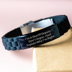 Birthday Gift Sheriff Deputy Keepsake Glidelock Bracelet for Her Present - Image 3