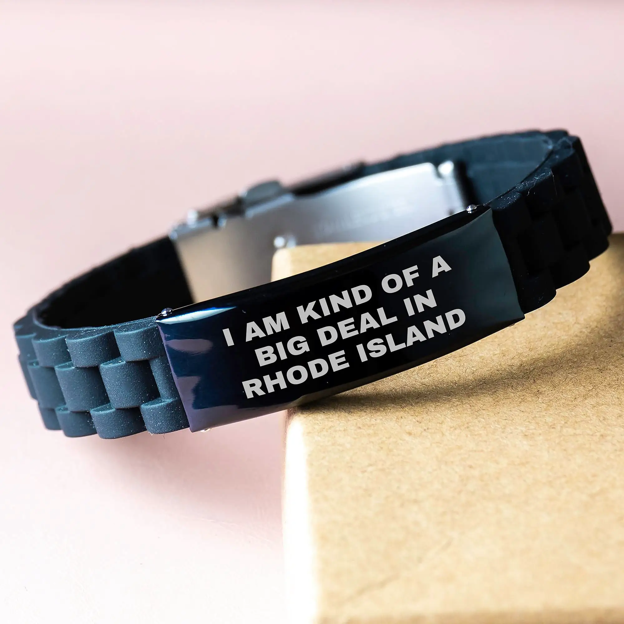 Rhode Island Keepsake Glidelock Bracelet for Him Birthday Gift - Image 3