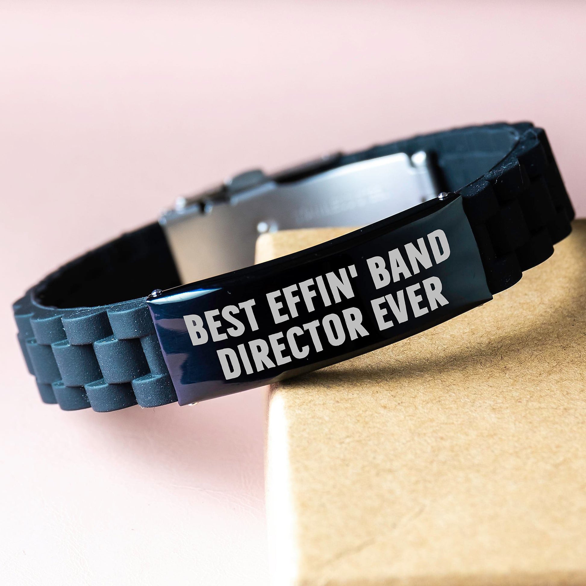 Funny Band Director Gifts for Men, Best Effin' Band Director Ever Glide lock Clasp Bracelet, Christmas Unique Christmas Unique Gifts from Men to Band Director - Image 3