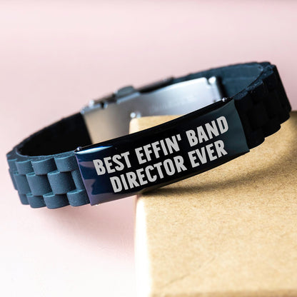 Funny Band Director Gifts for Men, Best Effin' Band Director Ever Glide lock Clasp Bracelet, Christmas Unique Christmas Unique Gifts from Men to Band Director - Image 3