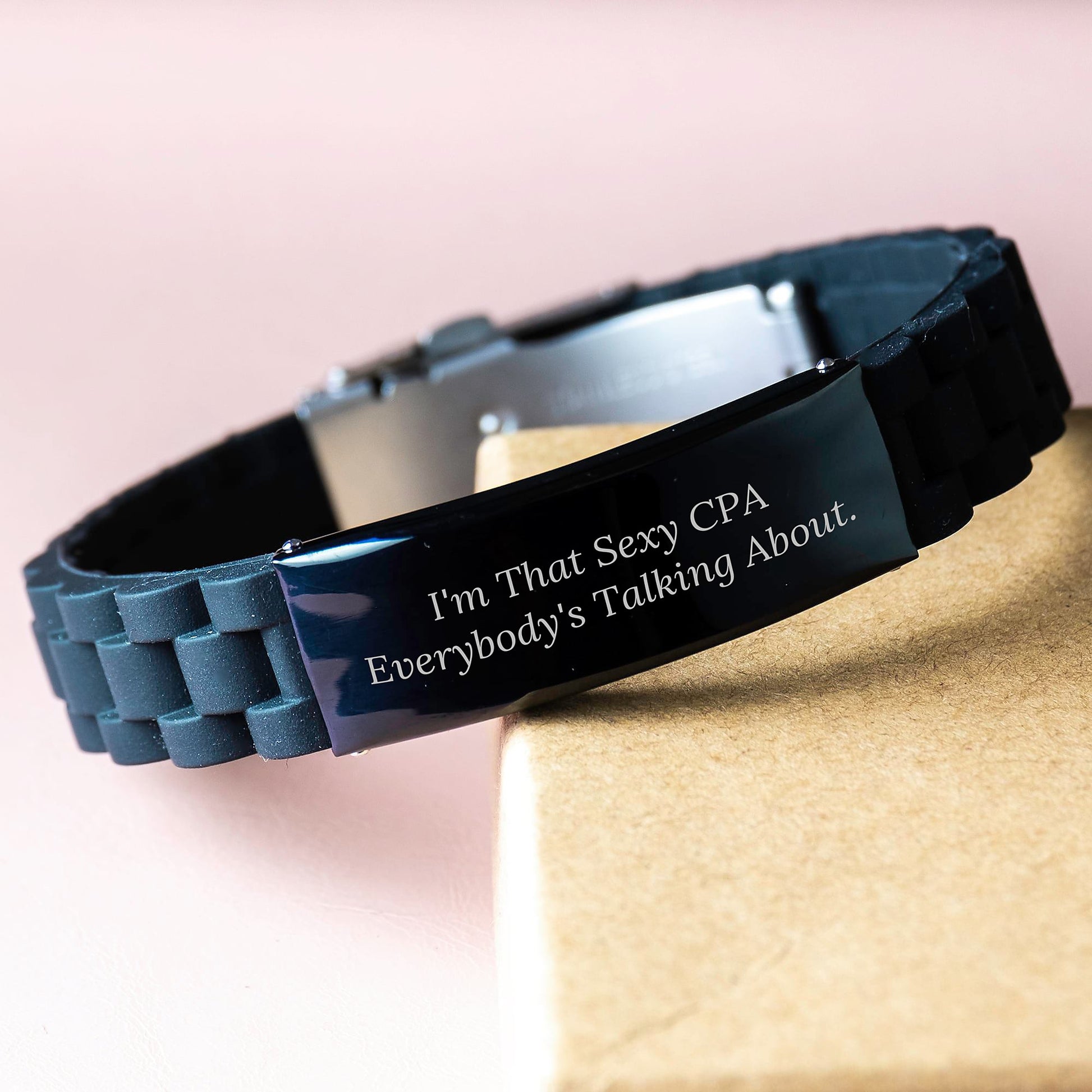 Funny Quote CPA Gifts for Men and Women, Glide lock Clasp Bracelet, Christmas Unique Presents from Friends and Family - Image 3
