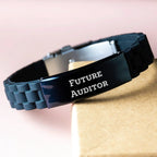 Funny Quote Auditor Gifts for Men from Friends Birthday Unique Glide lock Clasp Bracelet