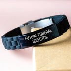 Funny Future Funeral Director Gifts from Men, Inspirational Glide lock Clasp Bracelet for Funeral Director, Graduation Unique Gifts