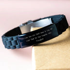 Funny Vice President Gifts for Men - Glide lock Clasp Bracelet, Adjustable Black Stainless Steel, Perfect Office Humor Christmas Unique Gifts from Friends