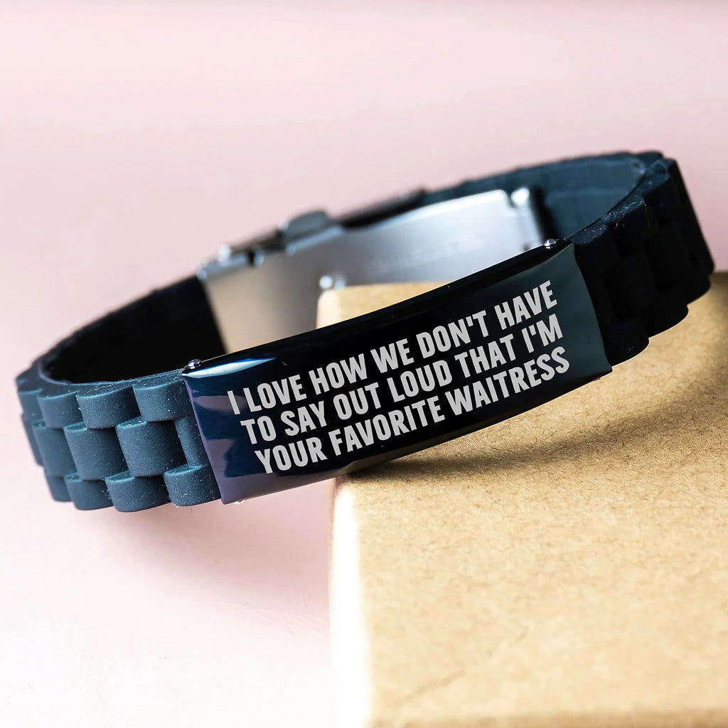 Funny Waitress Gifts from Men to Favorite Waitresses - Glide lock Clasp Black Christmas Unique Gifts