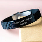 Gifts from Friends for Smart Sexy Talented Minister - Funny Quote Glide lock Clasp Bracelet, Christmas Unique Gifts for Minister, Minister Appreciation Gifts