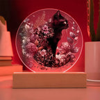 Glowing Eyes at Midnight: Halloween Cat Acrylic Plaque