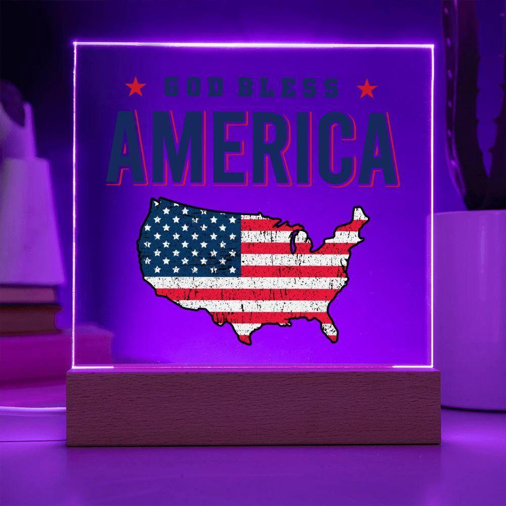 God Bless America Patriotic Acrylic Plaque