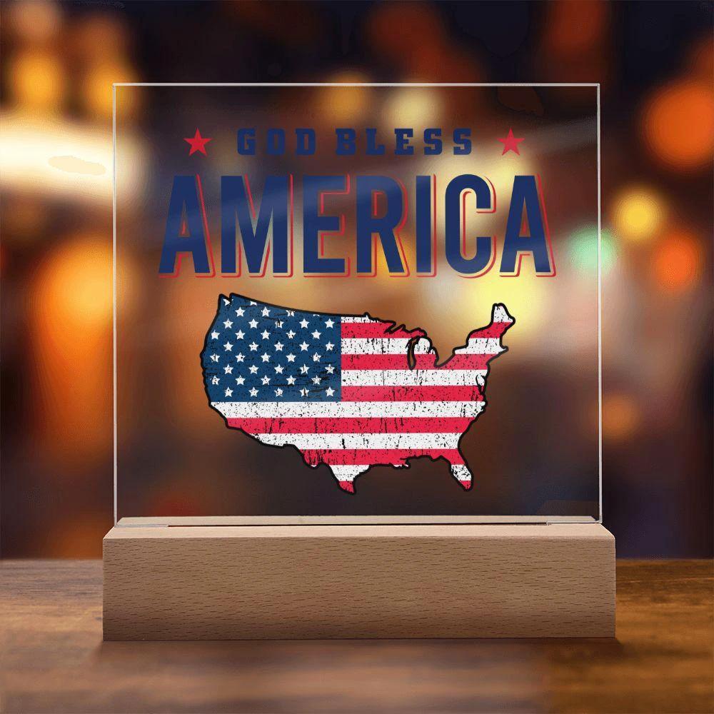 God Bless America Patriotic Acrylic Plaque