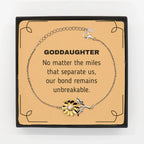 Goddaughter Long Distance Relationship Gifts, No matter the miles that separate us, Cute Love Sunflower Bracelet For Goddaughter, Birthday Christmas Unique Gifts For Goddaughter