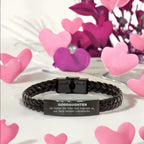 Goddaughter Long Distance Relationship No matter the miles that separate us, Our Bond Remains Unbreakable Braided Leather Bracelet Birthday Graduation Christmas Unique Gifts