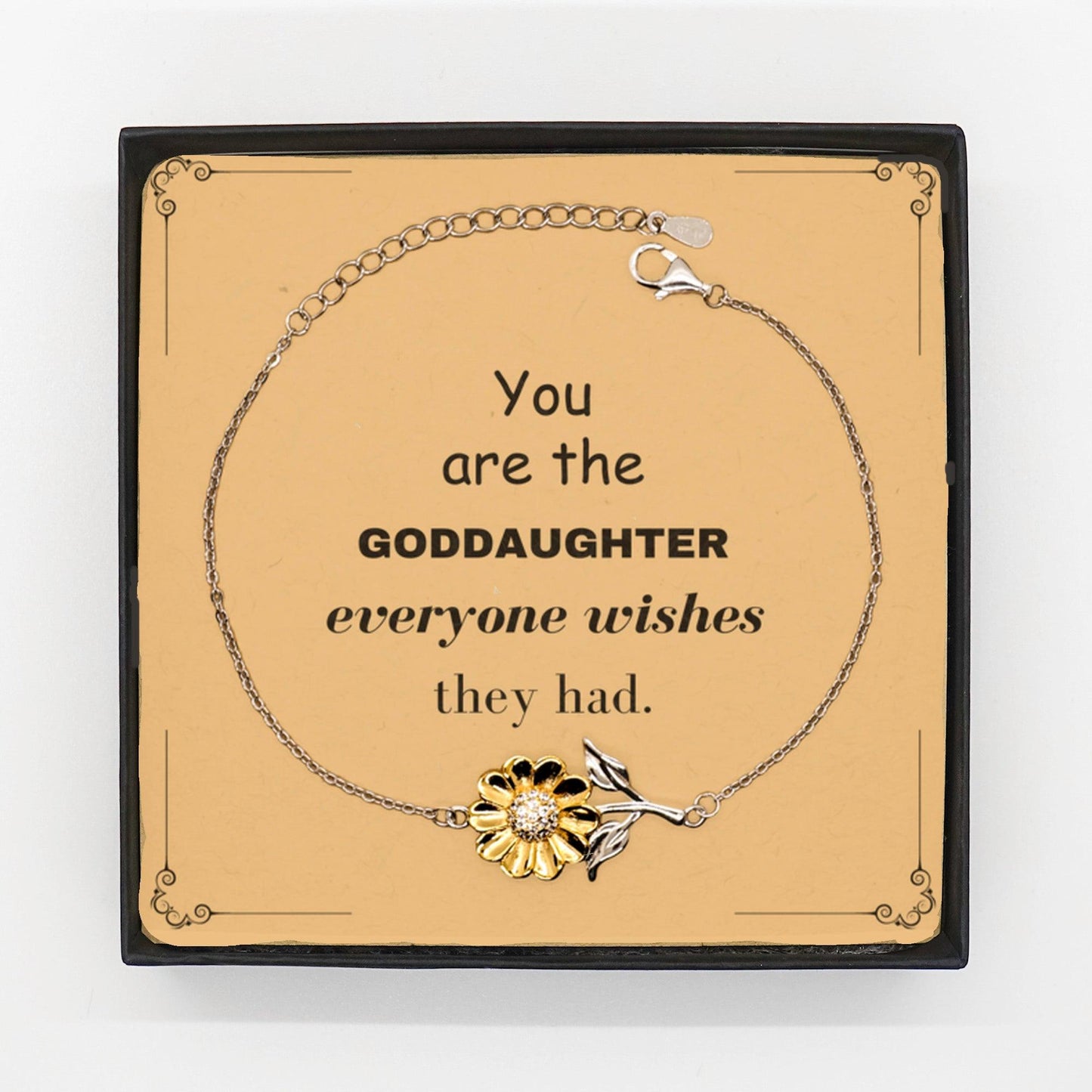 Goddaughter Sunflower Bracelet, Everyone wishes they had, Inspirational Bracelet For Goddaughter, Goddaughter Gifts, Birthday Christmas Unique Gifts For Goddaughter - Mallard Moon Gift Shop