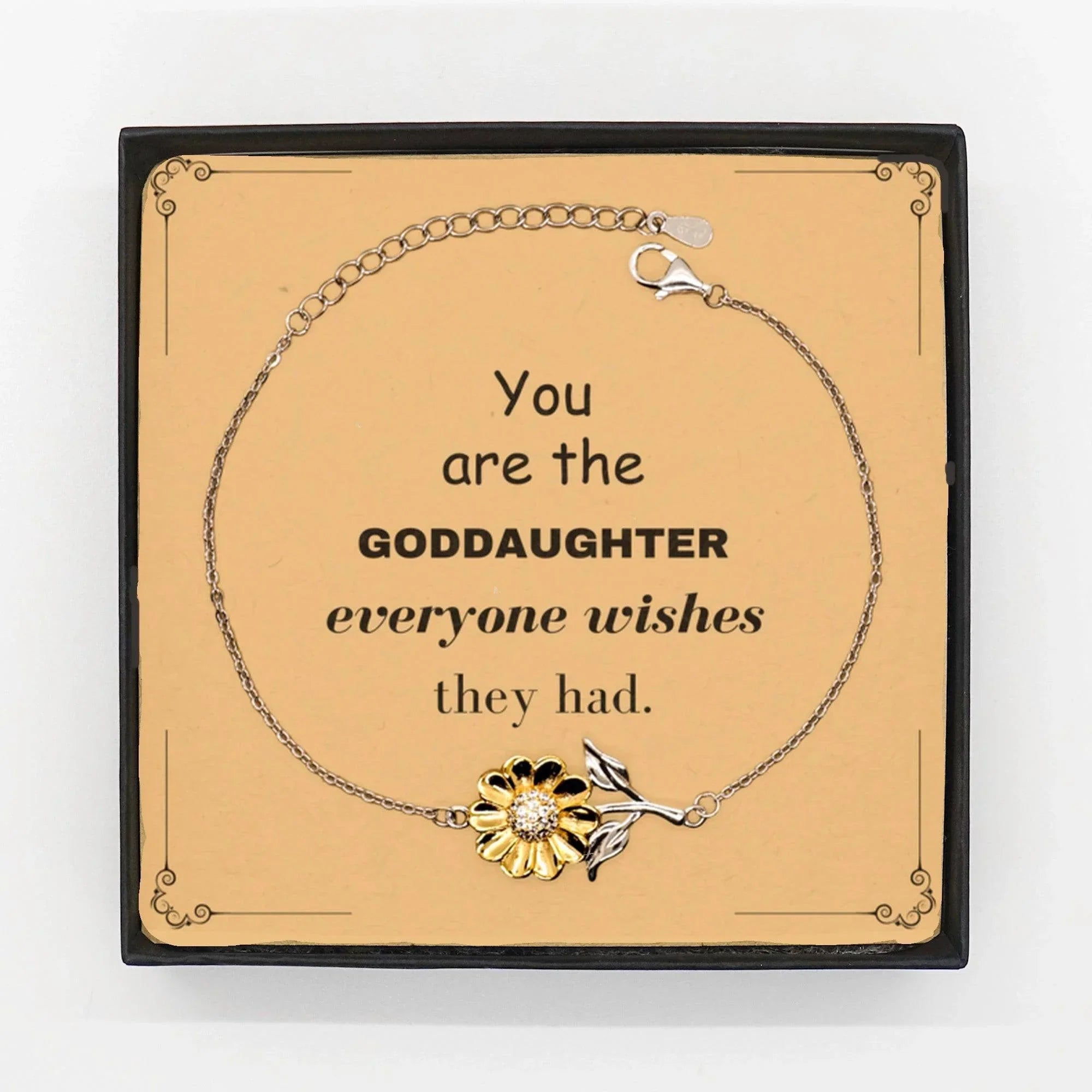 Goddaughter Sunflower Bracelet, Everyone wishes they had, Inspirational Bracelet For Goddaughter, Goddaughter Gifts, Birthday Christmas Unique Gifts For Goddaughter