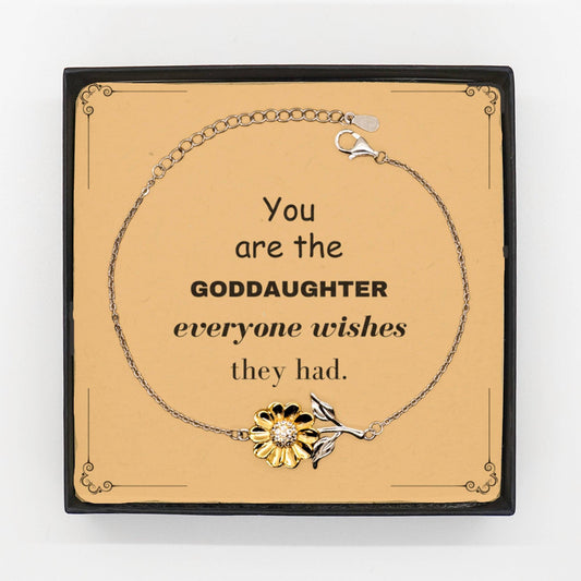 Goddaughter Sunflower Bracelet, Everyone wishes they had, Inspirational Bracelet For Goddaughter, Goddaughter Gifts, Birthday Christmas Unique Gifts For Goddaughter - Mallard Moon Gift Shop