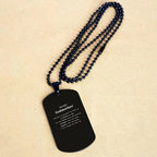Godmother Black Dog Tag Engraved Necklace - You are braver than you believe, stronger than you seem, Inspirational Birthday Christmas Mother's Day Gifts