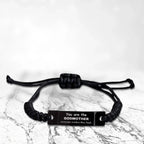 Godmother Everyone wishes they had, Inspirational Black Rope Bracelet Birthday Christmas Mother's Day Unique Gifts