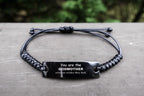 Godmother Everyone wishes they had, Inspirational Black Rope Bracelet Birthday Christmas Mother's Day Unique Gifts