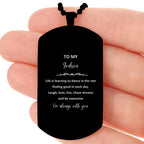 Godson Black Dog Tag Necklace Christmas Birthday Gifts Life is learning to dance in the rain