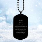 Godson Black Dog Tag Necklace Christmas Birthday Gifts Life is learning to dance in the rain