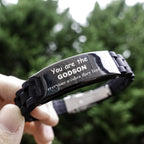 Godson Black Glidelock Clasp Bracelet, Everyone wishes they had, Inspirational Bracelet For Godson, Godson Gifts, Birthday Christmas Unique Gifts For Godson