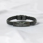 Godson Long Distance Relationship No matter the miles that separate us, Our Bond Remains Unbreakable Braided Leather Bracelet Birthday Graduation Christmas Unique Gifts