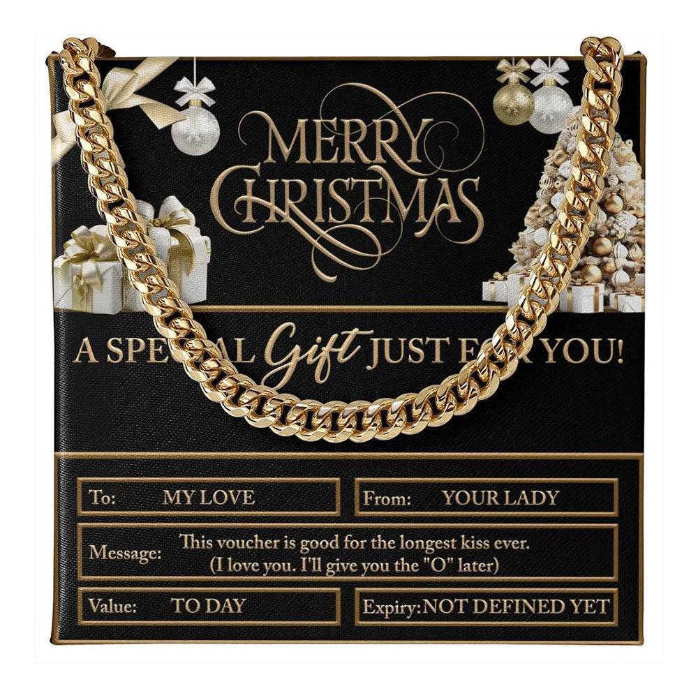 Gift for My Man - Christmas Voucher - Cuban Link Chain Necklace